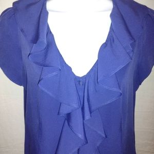 Banana  Republic Size Small.  Ruffled Blue Blouse